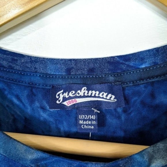 FRESHMAN Girls Navy Blue Tie Die Soft Short Sleeve T Shirt NEW - Picture 6 of 7